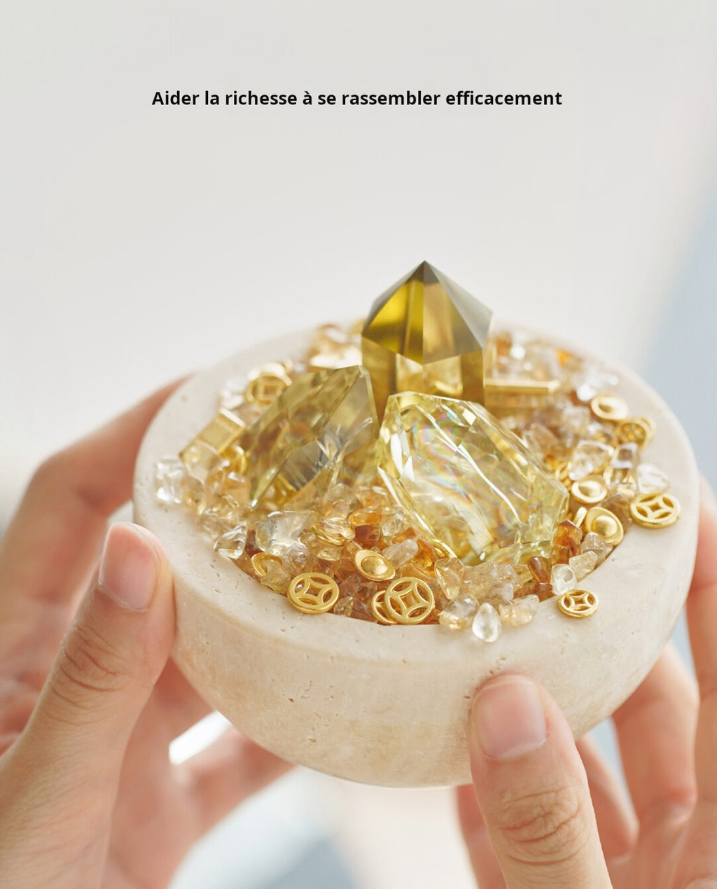 Bol Magnétique Prospérité 2025 - Citérine Bol d'Abondance - Attracteur d'Or - Richesse & Opportunités -Cadeau Énergétique